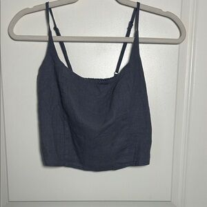 Abercrombie & Fitch Cropped Spaghetti Strap Top Dusty Blue Size XS New with tags